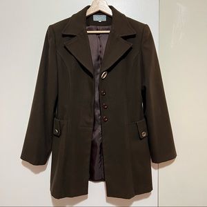 Brown Single Breasted Coat